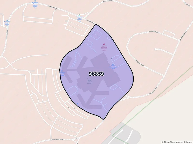 Map of ZIP Code 96859 — Tripler Army Medical Center, HI