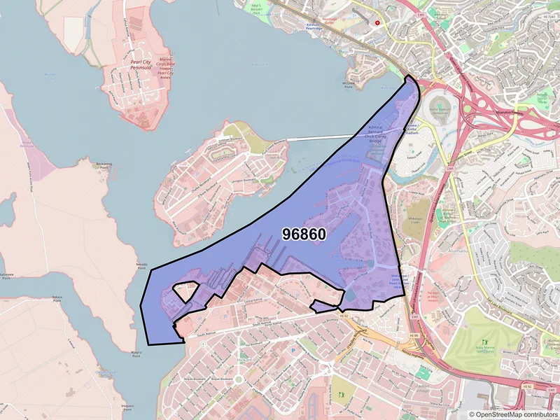 Map of ZIP Code 96860 — JBPHH, HI