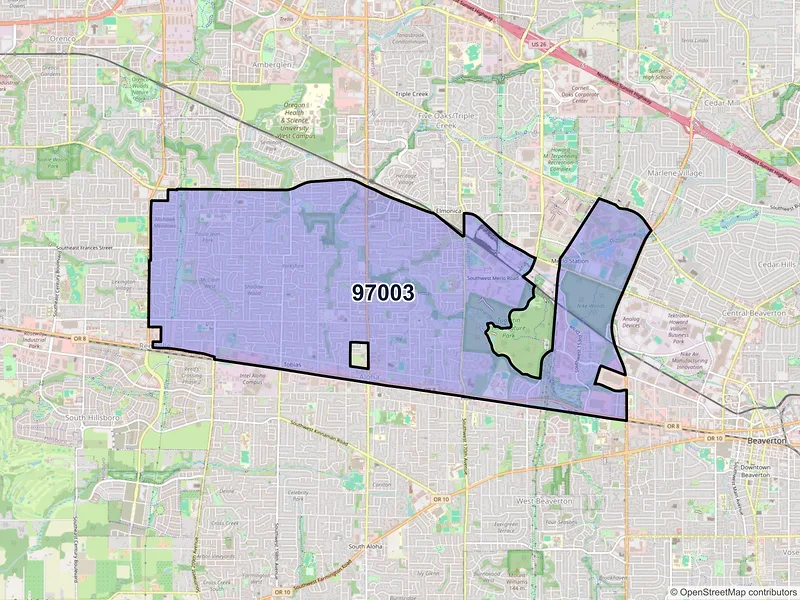 Map of ZIP Code 97003 — Beaverton, OR
