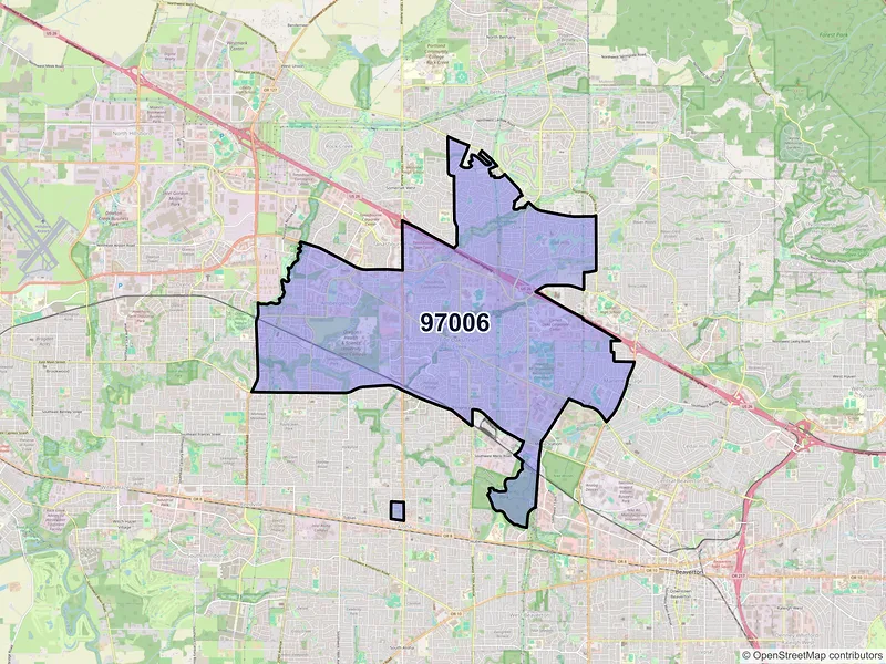 Map of ZIP Code 97006 — Beaverton, OR