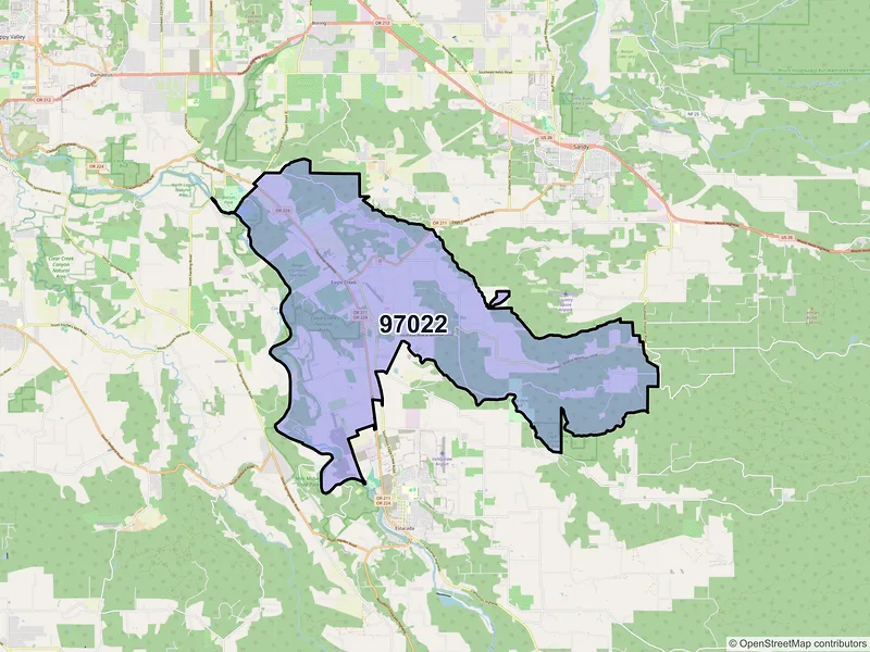 Map of Eagle Creek, Oregon and ZIP codes