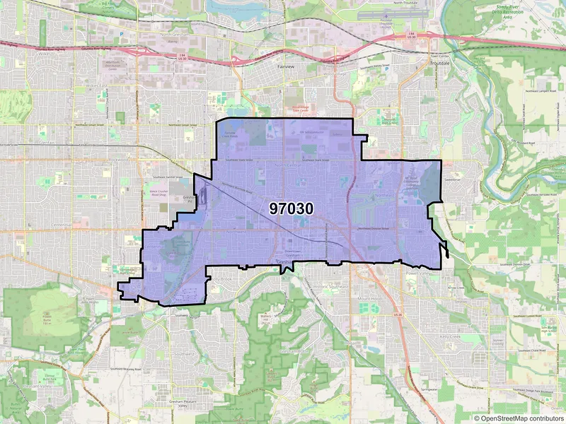 Map of ZIP Code 97030 — Gresham, OR