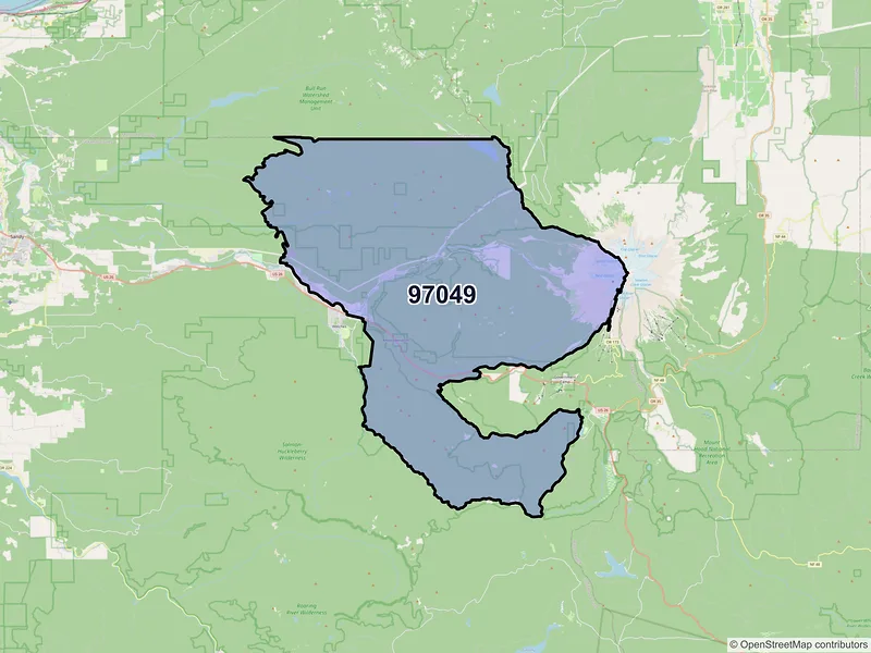 Map of Rhododendron, Oregon and ZIP codes