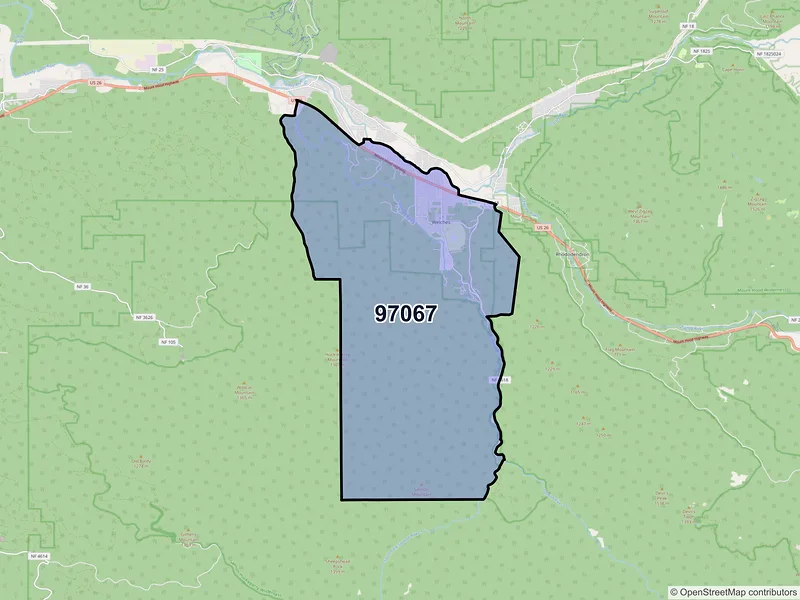 Map of Welches, Oregon and ZIP codes