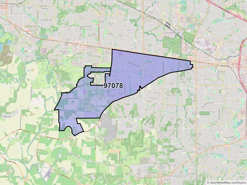 Map of ZIP Code 97078 — Beaverton, OR