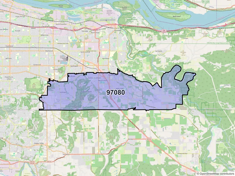 Map of ZIP Code 97080 — Gresham, OR