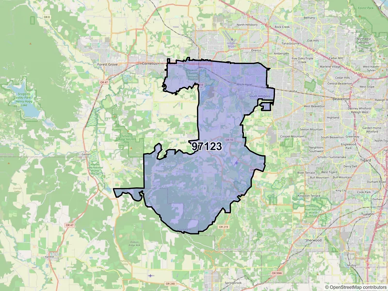 Map of ZIP Code 97123 — Hillsboro, OR