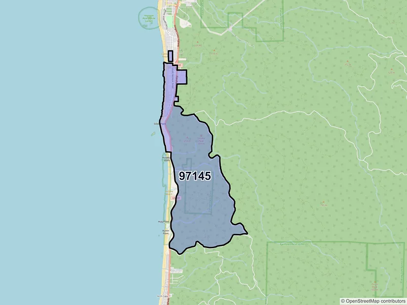 Map of Tolovana Park, Oregon and ZIP codes
