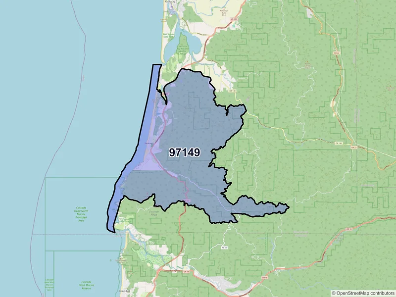Map of Neskowin, Oregon and ZIP codes