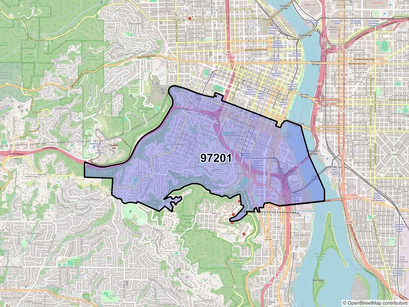 Map of ZIP Code 97201 — Portland, OR