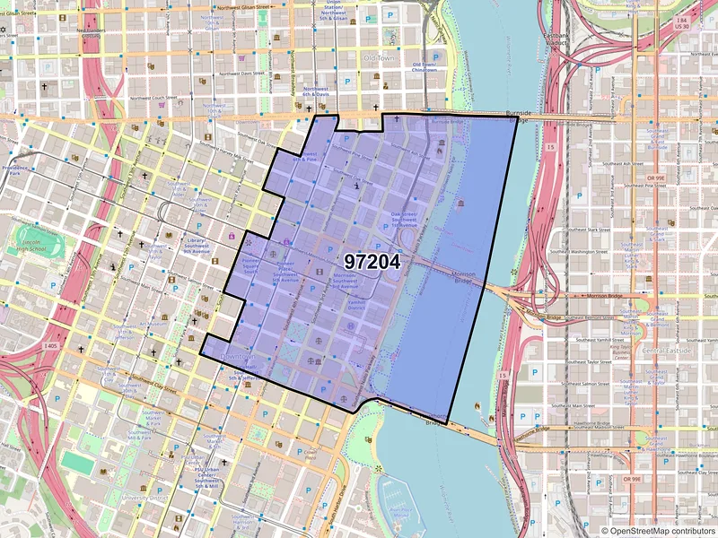Map of ZIP Code 97204 — Portland, OR