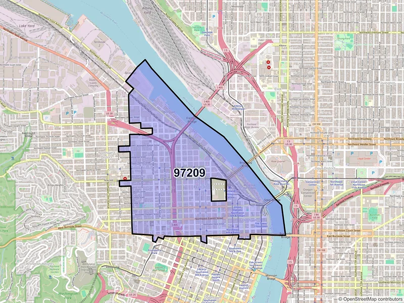 Map of ZIP Code 97209 — Portland, OR