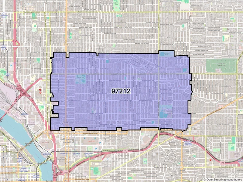 Map of ZIP Code 97212 — Portland, OR