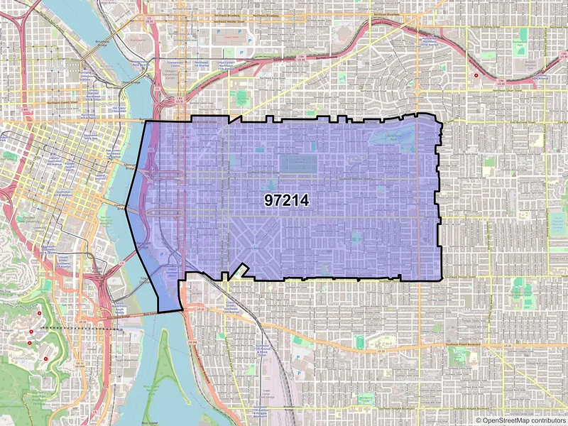 Map of ZIP Code 97214 — Portland, OR