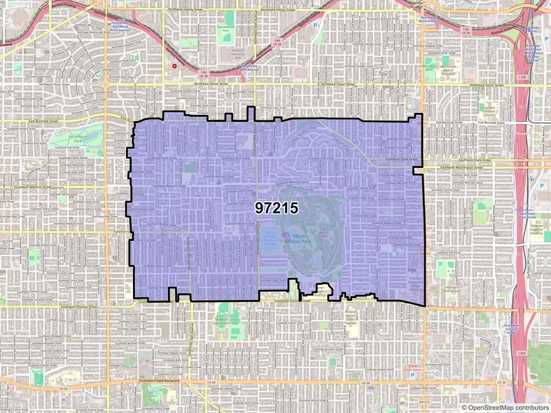 Map of ZIP Code 97215 — Portland, OR
