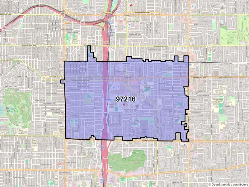 Map of ZIP Code 97216 — Portland, OR