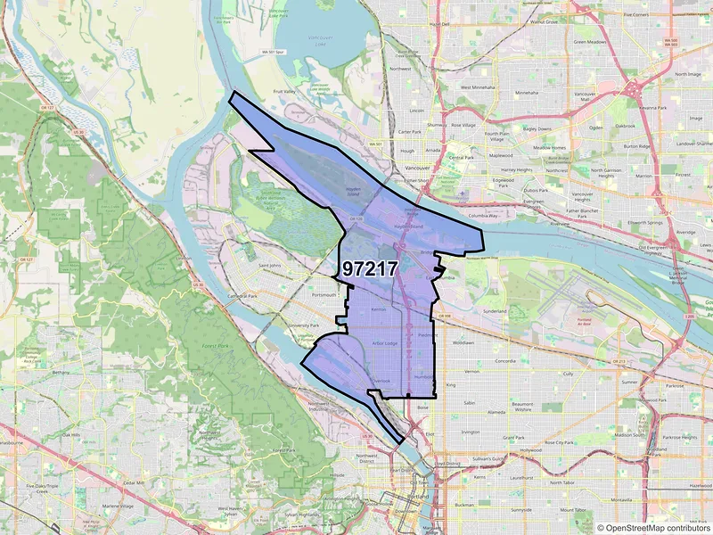 Map of ZIP Code 97217 — Portland, OR