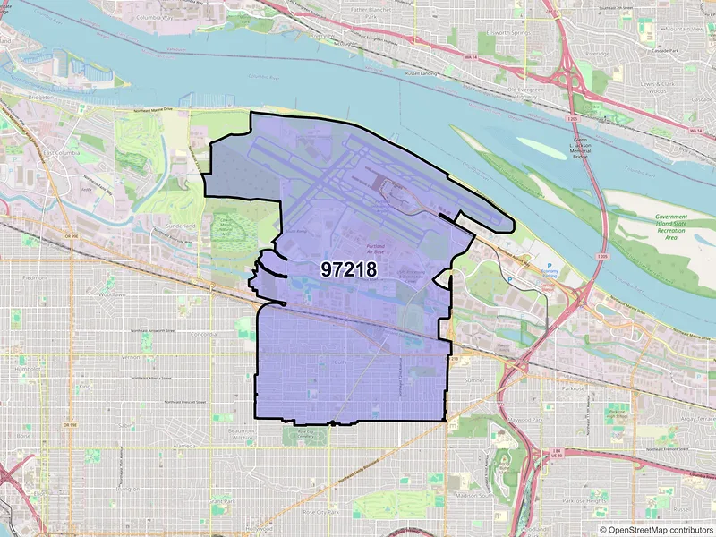 Map of ZIP Code 97218 — Portland, OR