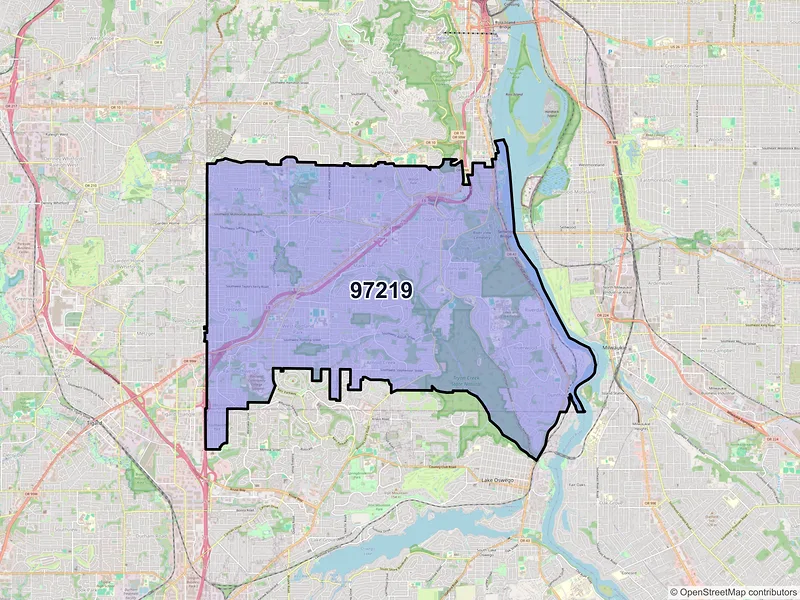 Map of ZIP Code 97219 — Portland, OR