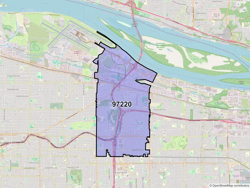 Map of ZIP Code 97220 — Portland, OR