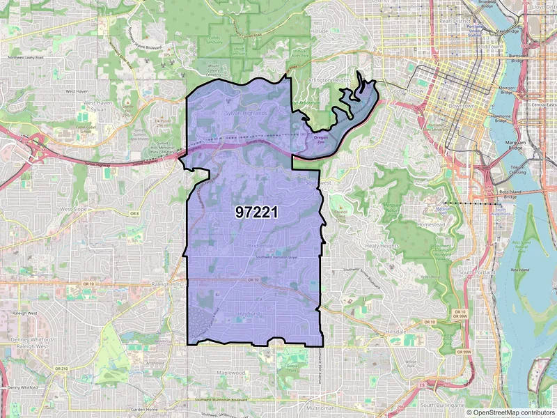 Map of ZIP Code 97221 — Portland, OR