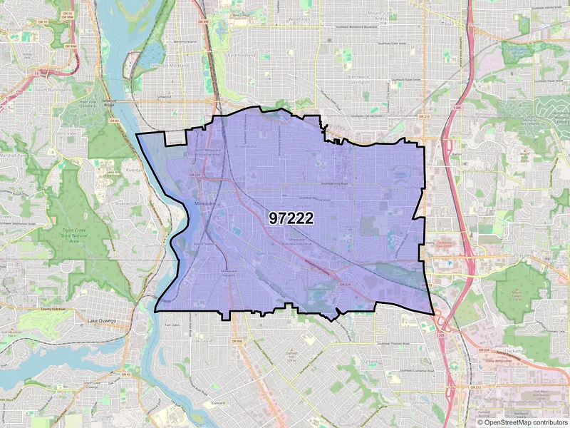 Map of ZIP Code 97222 — Portland, OR