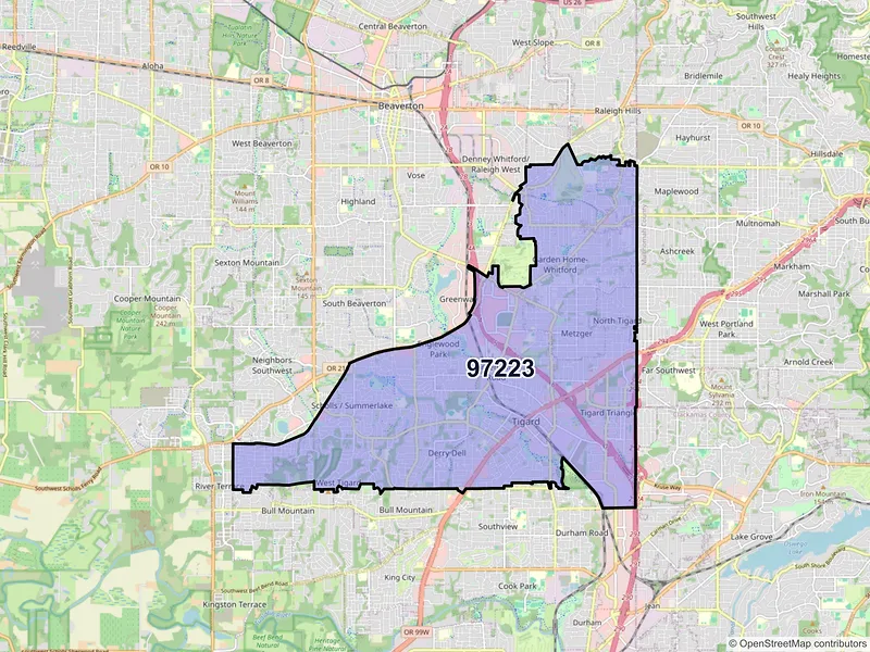 Map of ZIP Code 97223 — Portland, OR