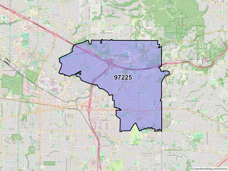 Map of ZIP Code 97225 — Portland, OR