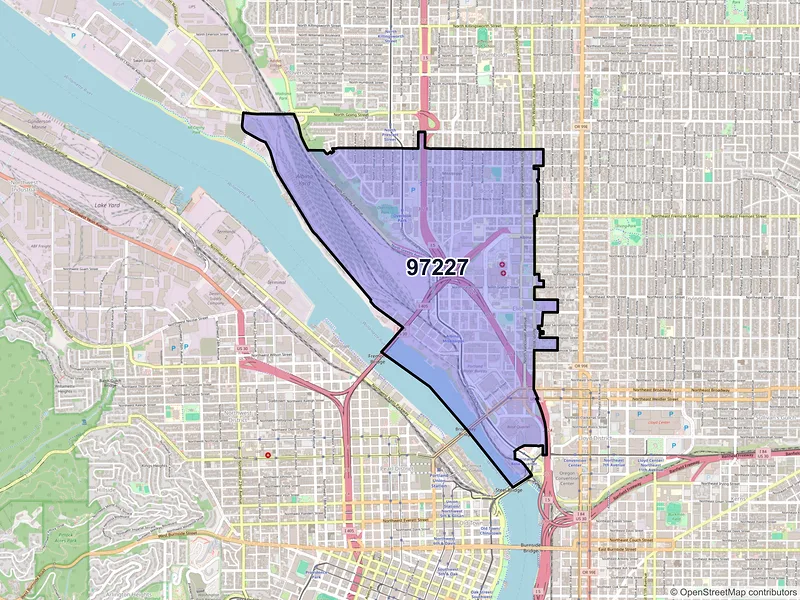 Map of ZIP Code 97227 — Portland, OR