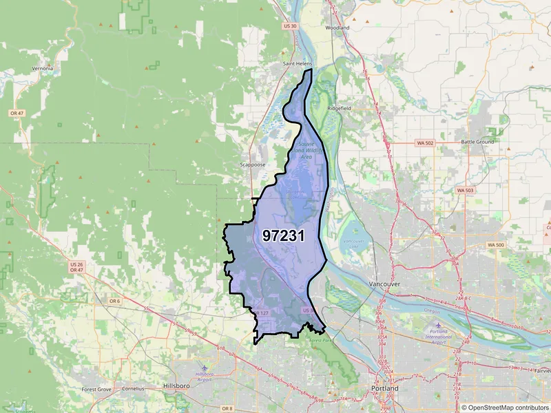 Map of ZIP Code 97231 — Portland, OR
