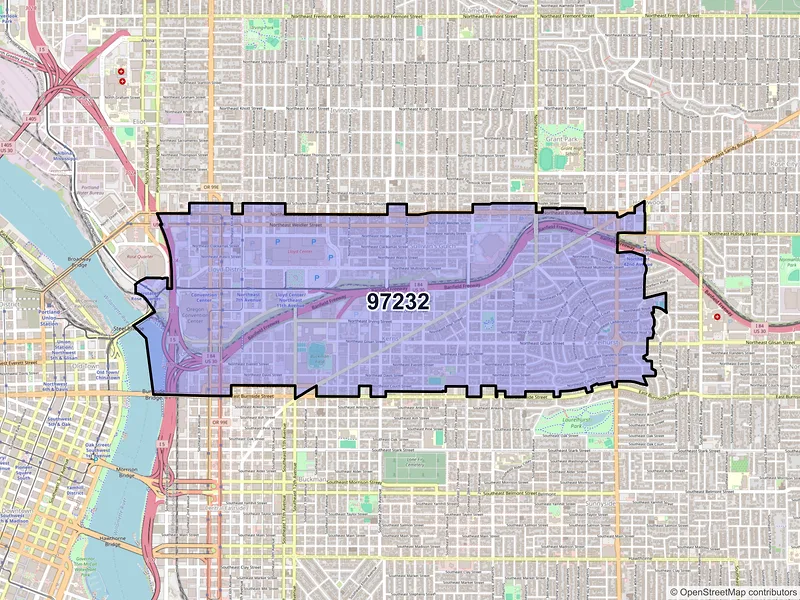 Map of ZIP Code 97232 — Portland, OR