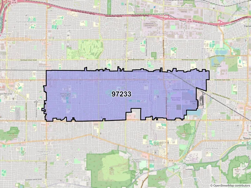 Map of ZIP Code 97233 — Portland, OR