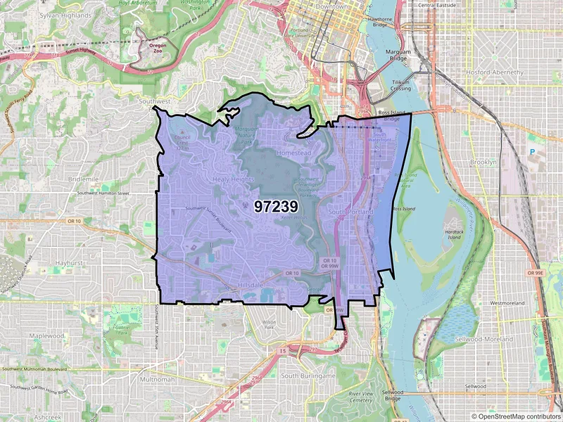 Map of ZIP Code 97239 — Portland, OR