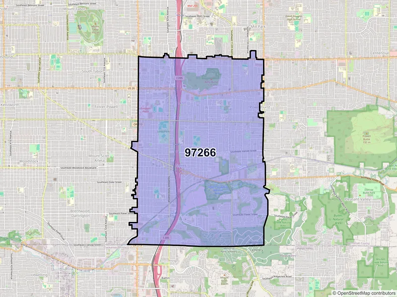 Map of ZIP Code 97266 — Portland, OR