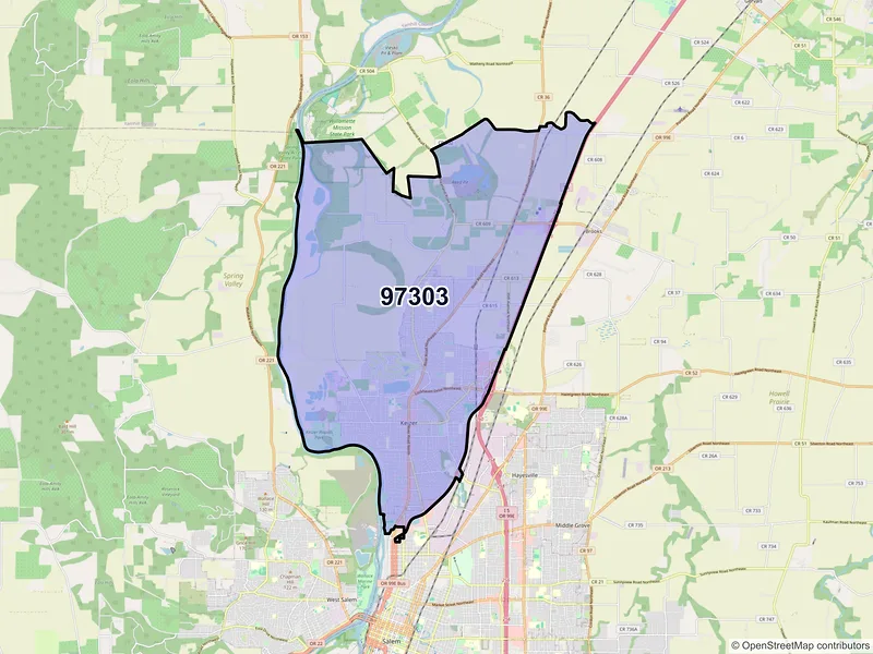 Map of ZIP Code 97303 — Salem, OR