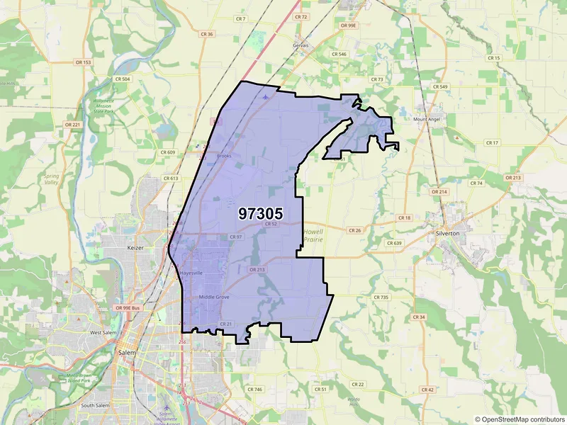 Map of ZIP Code 97305 — Salem, OR