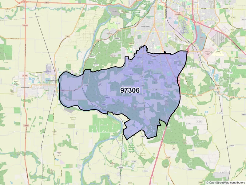 Map of ZIP Code 97306 — Salem, OR