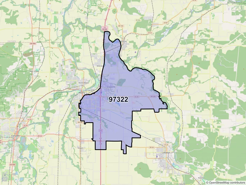 Map of ZIP Code 97322 — Albany, OR
