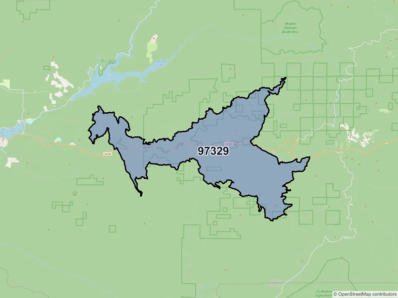 Map of Cascadia, Oregon and ZIP codes