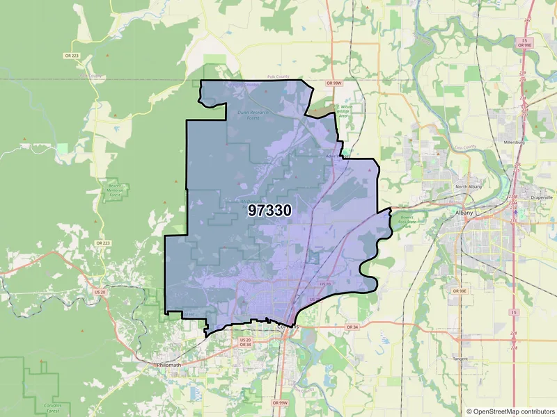 Map of ZIP Code 97330 — Corvallis, OR