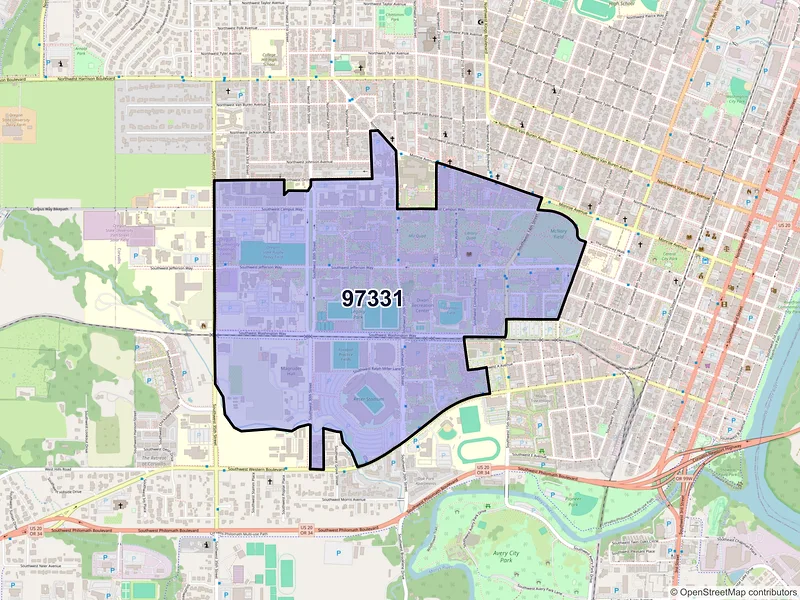 Map of ZIP Code 97331 — Corvallis, OR