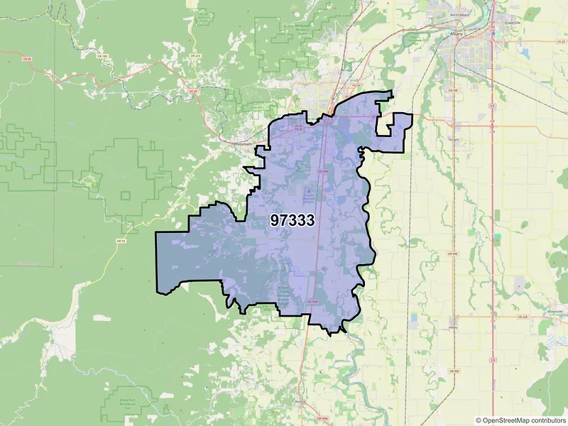 Map of ZIP Code 97333 — Corvallis, OR