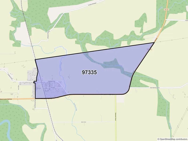 Map of Crabtree, Oregon and ZIP codes