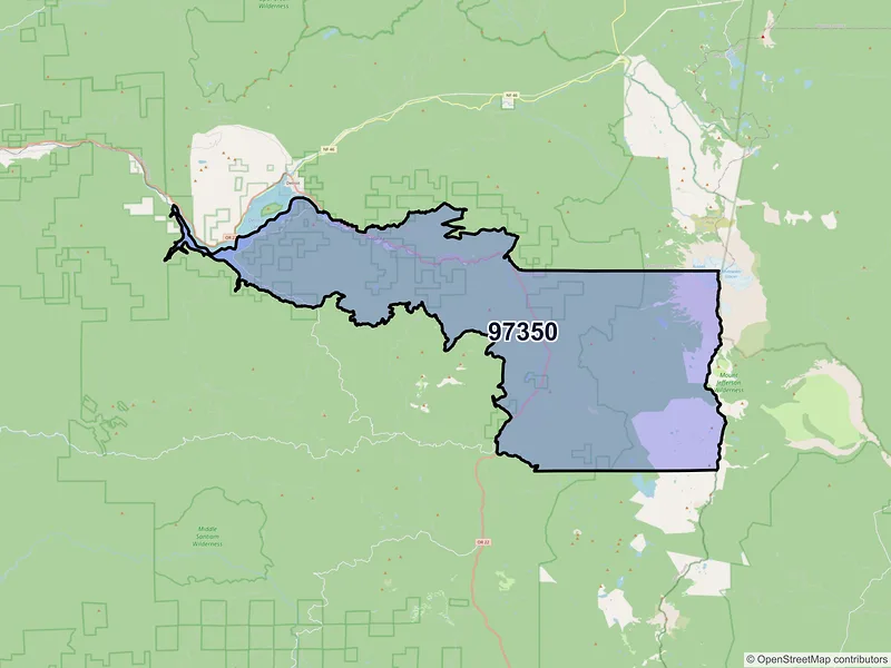 Map of Idanha, Oregon and ZIP codes