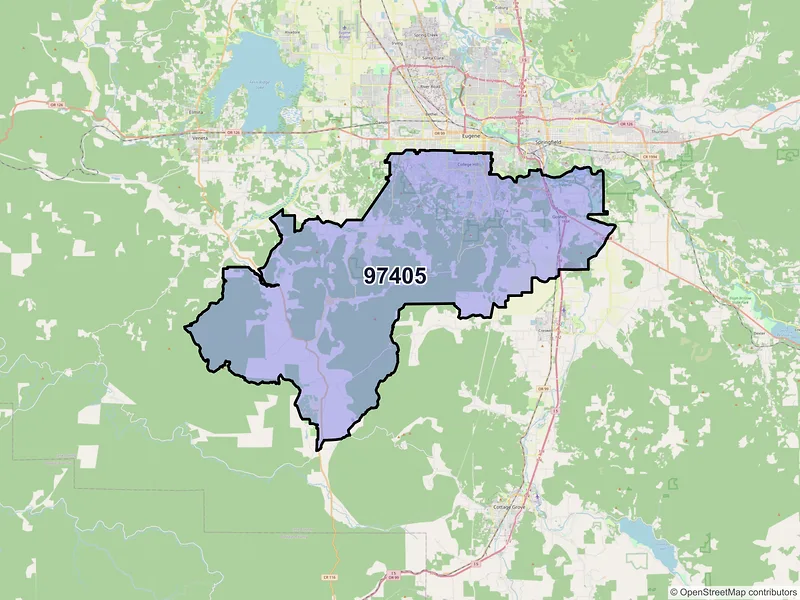 Map of ZIP Code 97405 — Eugene, OR