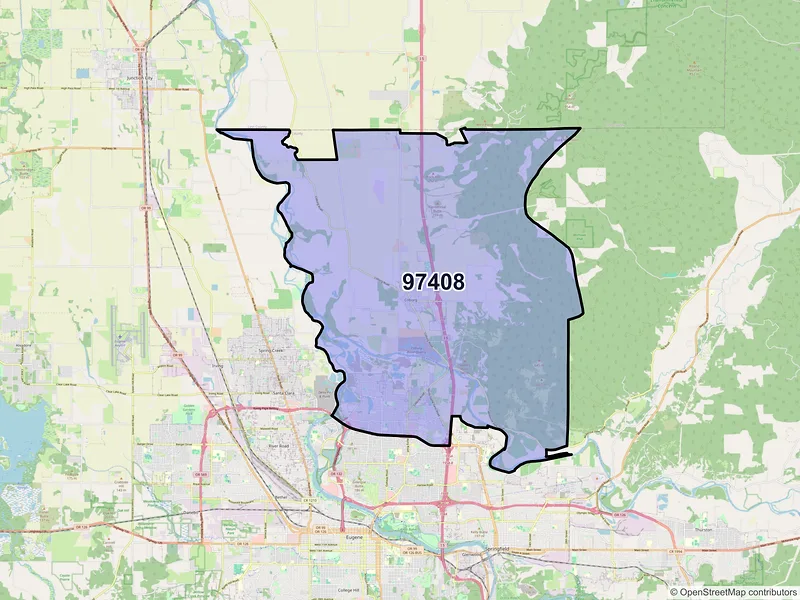 Map of ZIP Code 97408 — Eugene, OR
