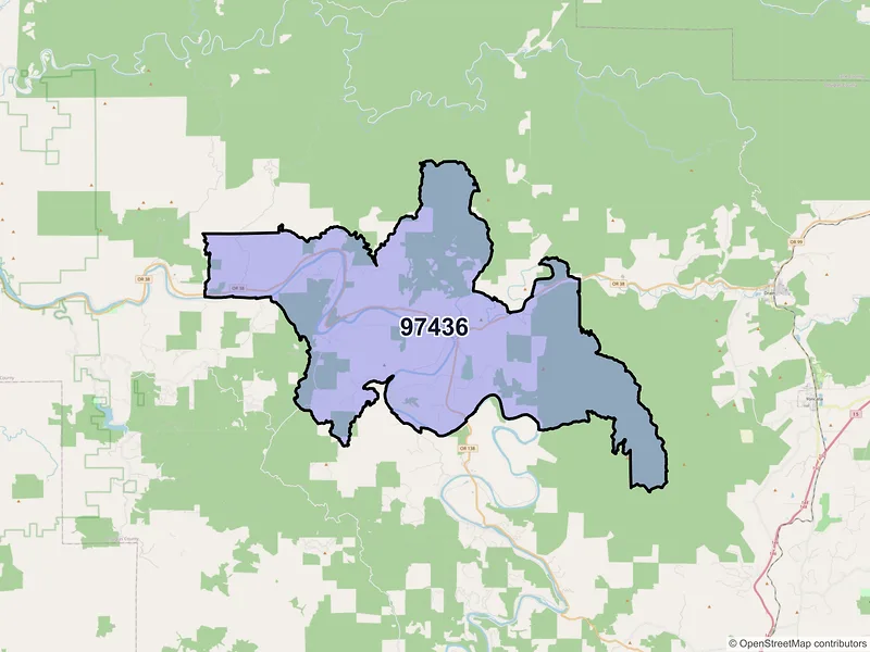 Map of Elkton, Oregon and ZIP codes