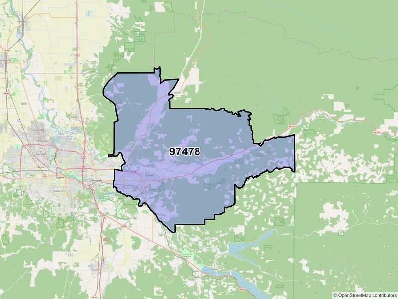 Map of ZIP Code 97478 — Springfield, OR