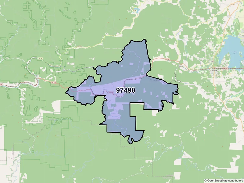 Map of Walton, Oregon and ZIP codes
