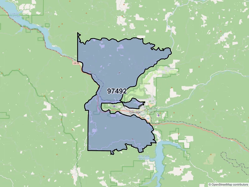 Map of Westfir, Oregon and ZIP codes